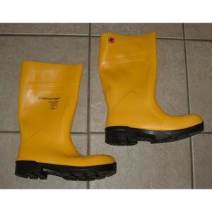 DUNLOP Yellow Sz 11 Purofort Fieldpro Full Safety Steel Toe Waterproof Boots NEW